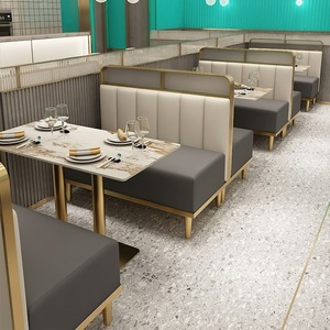 Chất lượng tuyệt vời giá thấp ăn gian hàng bàn ghế và ghế 2 ghế Lounge Bar Booth chỗ ngồi L hình dạng nhà hàng đồ nội thất - Product Image 1