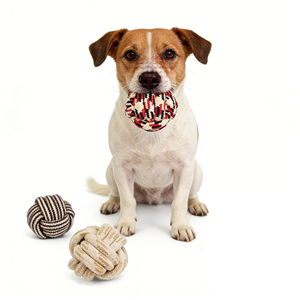Palla Giocattolo per Cani in Corda di Cotone Resistente, Gioco da Masticare e Addestramento per Interni, per Razze Piccole, Medie e Grandi - Product Image 1