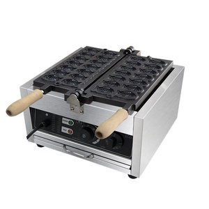 Machine à Taiyaki à double rangée 14 trous, électrique, pour usage commercial en <span class=keywords><strong>boulangerie</strong></span>, machine à gaufres en forme de poisson, revêtement antiadhésif, thermostat réglable (220V) - Product Image 1