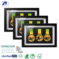 Support de présentation pour médailles, boîte à ombre, cadre en MDF, noir moderne, impression UV personnalisée, cadres photo muraux, décoration intérieure