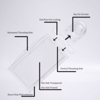 Porte-badge vertical et horizontal transparent léger Bestom, construction robuste en PP, accessoire pour étiquettes nominatives en vrac