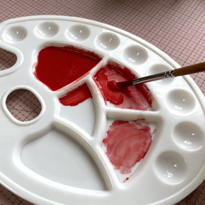 Palette de peinture à 8 trous, design portable avec un pinceau à pointe pointue et un pinceau à pointe plate, peintures acryliques, <span class=keywords><strong>gouache</strong></span> et aquarelle - Product Image 3