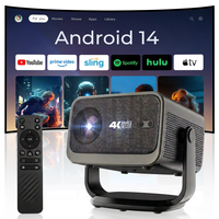 Nouveau projecteur vidéo LED 2026, 500 lumens ANSI, 4K, Android 14, 2 Go de RAM/32 Go de ROM, haut-parleurs intégrés, portable