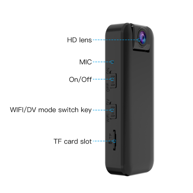 Mini 1080P CMOS Sensor H.265 Night Vision Wearable Body Camera WiFi Wireless for Video Audio Recording