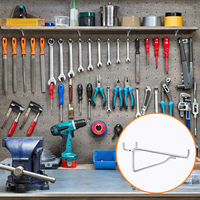 Crochets de fixation industriels en métal chromé BMWJ pour panneau perforé, support mural robuste, capacité de 9,9 lb, étagère à outils pour cuisine et atelier de bricolage