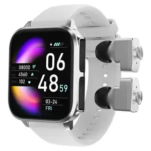 2023 Big Full Touch Screen Fitness Sport 2 in 1 TWS T22 Men Smart Watch with Wireless Ear Buds Blood Pressure Monitor