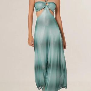 Nuevo Vestido de Verano para Mujer, Elegante, Estilo Playa, Halter, Algodón, Sin Mangas, Ajustado - Product Image 5