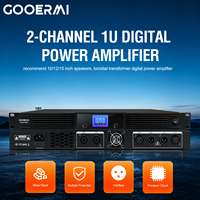 Amplificateur de puissance numérique GK2300 1300 Watts, classe D, 2 canaux, montage en rack 1U, amplificateur PA avec écran pour enceintes de scène DJ