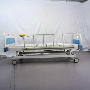 Letto Ospedaliero Economico con Funzionamento Fluido e Silenzioso, 2 Manovelle, in Acciaio e Plastica ABS, Arredamento Ospedaliero - Product Image 6