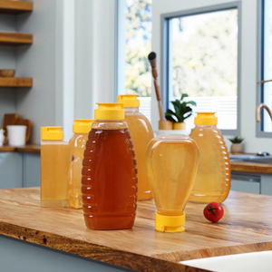 Mới nhất nhựa trong suốt Pet mật ong Jar rỗng bóp chai cho mật ong với 130ml 250ml 750ml năng lực - Product Image 1