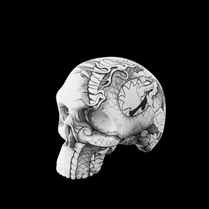 Skull Tattoo Practice Skin <b>Silicone</b> Simulation Head Fake Leather Practice <b>Tool</b> for Beginner Tattoo Artists - Product Image 6