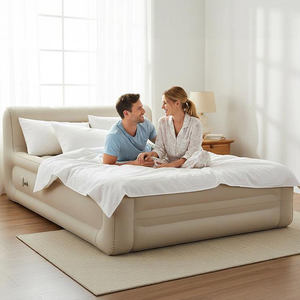 Colchón de aire inflable de tamaño Queen con bomba eléctrica integrada, cama de aire hinchable con cabecero - Product Image 3