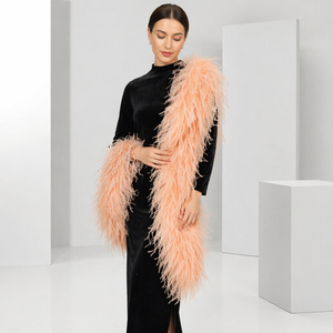 1-20Ply Plumes D'autruche <span class=keywords><strong>Boa</strong></span> Vert Plume D'autruche Châle pour Robe De Mariée Carnaval Vêtements Décoration Autruche <span class=keywords><strong>Boa</strong></span> Écharpe 2 Mètres - Product Image 6