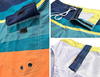 Shorts de surf pour hommes en polyester extensible 100% imprimé par sublimation, séchage rapide, imperméable, écologique, vente en gros