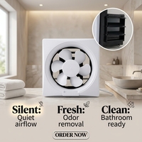 Ventilateur d'extraction universel avec volet anti-odeur pour fenêtre, idéal pour salle de bain et cuisine