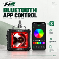 HSSH Phare de travail LED RGB 30W 2 pouces avec contrôle par application Bluetooth, faisceau spot, éclairage tout-terrain pour VTT, UTV, moto