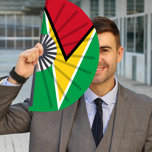 Abanicos Plegables de Bambú con la Bandera de Guyana al por Mayor, Abanico de Mano para Carnaval, Boda, Festival, Fiesta, Agencia de Viajes - Product Image 3