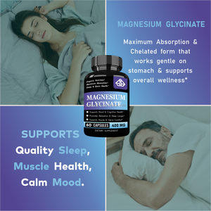 Capsules de glycinate de magnésium OEM 400 mg pour adultes – Soutien du sommeil et des muscles – 60 unités - Product Image 4