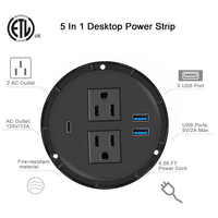 Module de prise de courant escamotable OEM 20W 80mm avec 2 prises CA pour mobilier de salle de conférence
