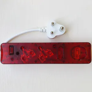 High Quality 4 Way South African Standard outlets Transparent electric Power Strip Extension Multiple Socket