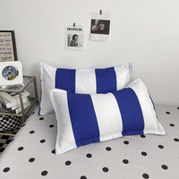 Parure de lit 4 pièces personnalisable en microfibre 100 % polyester 100TC, confortable, toutes saisons, motif géométrique moderne tissé et imprimé