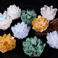 Amas de Cristaux Naturels Bruts d'Améthyste, de Citrine, de Quartz Vert et Blanc, Spécimen Minéral, Diffuseur d'Arômes Détoxifiant, Cristal Monostratique