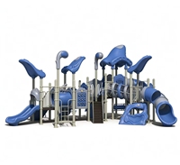 Toboggan combiné pour enfants d'extérieur certifié TUV, résistant aux UV et aux intempéries, équipement de terrain de jeu pour maternelle et parc communautaire