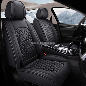 Housses de siège de voiture en cuir Nappa respirant, ensemble complet, ajustement universel, Ford Mustang <span class=keywords><strong>Mach</strong></span> <span class=keywords><strong>E</strong></span> Escape Hybrid avec lignes géométriques en diamant - Product Image 1