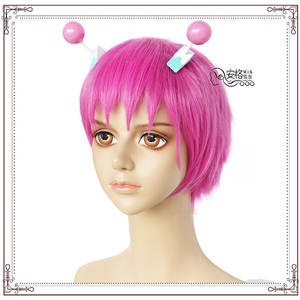 Perruque de <span class=keywords><strong>cosplay</strong></span> d'anime <span class=keywords><strong>Shinobu</strong></span> Saiki, modèle Disaster, cheveux courts rose transparent, livraison rapide, fabrication mécanique, densité 120% - Product Image 3