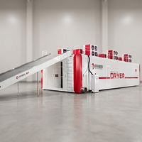 Elektrische warmtepomp PLC-gestuurde fruitdroogmachine met motor en continue banddrooginstallatie