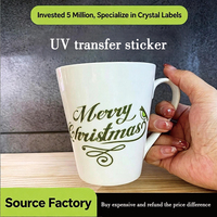 Etiqueta de Cristal con Transferencia UV, Adhesivo Personalizado para Cajas y Vasos, Impresión por Estampado en Caliente, Autoadhesivo Transparente