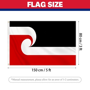 Bandera Personalizada de Doble Cara de Nueva Zelanda con Diseño Maorí, 3x5 pies, Bandera de Poliéster Personalizada, Impresión por Sublimación de Tino Rangatiratanga - Product Image 3
