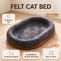 Lit grattoir pour chat en feutre haute densité, forme ovale, durable, mobilier de repos pour chats d'intérieur