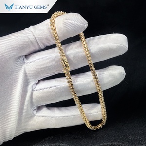 Tianyu personalizado 14K/18k oro amarillo 2mm redondo incoloro Moissanite tenis pulsera - Product Image 6