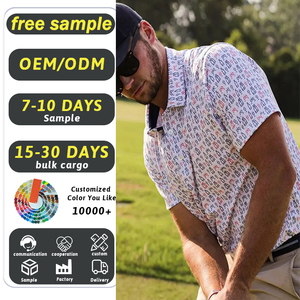 定制高品质您的品牌标志衬衫快干升华印花92% 涤纶8% 氨纶运动高尔夫马球t恤 - Product Image 1