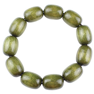 Bracelet en bois de Nanmu doré du Sichuan, perles en forme de baril, unisexe, à porter au quotidien, bijoux de collection - Product Image 4