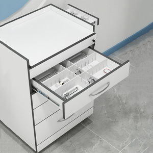 ตู้เคลื่อนที่สำหรับทันตกรรมแบบสี่ลิ้นชัก พร้อมโต๊ะทำงานด้านข้างสำหรับใช้ในคลินิก - Product Image 4