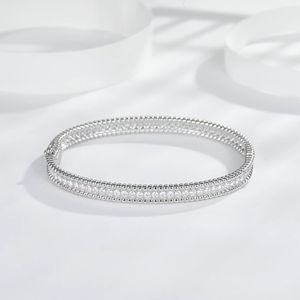 Pulseras de tenis unisex de moissanita con imitación de perlas y corte esmeralda, estilo hip hop, para fiesta, venta al por mayor de joyería fina de última moda. - Product Image 1