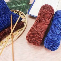 Fil mélangé de haute qualité 3mm gros paillettes brillant or velours Chenille fil pour bricolage main crochet pull chapeau écharpe 95g