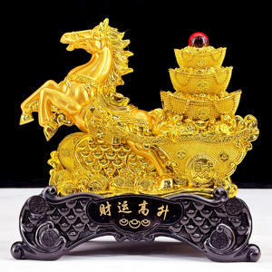 Adorno de caballo de La Fortuna, artesanías de riqueza instantánea para el hogar, sala de estar, gabinete de vino y decoración de oficina, Material de resina - Product Image 3