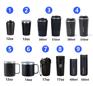 <span class=keywords><strong>Thermos</strong></span> 12oz en acier inoxydable, tasse à café isotherme sous vide, portable pour le bureau, la maison et la voiture, tasse cadeau avec couvercle - Product Image 4