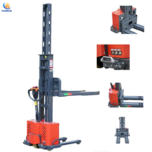 HAORUN Merk Elektrische <span class=keywords><strong>Reach</strong></span> <span class=keywords><strong>Stacker</strong></span> 1000kg |   Hefhoogte 1300-3500 mm |   Elektromagnetische rem voor veilige materiaalhandling - Product Image 1