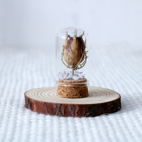 Couvercle en verre de liège en bois souhaitant bouteille Mini Bouquet Souvenir pour la remise des diplômes d'anniversaire décoration de cadeau de fleur séchée 50 pièces