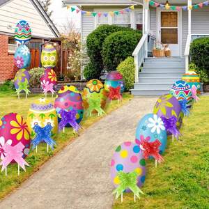 Ensemble de décoration de jardin pour la fête de Pâques, avec un panneau de jardin et un arc, décorations de jardin pour l'extérieur - Product Image 1