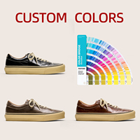 Chaussures de skate rétro en cuir respirant à semelle épaisse unisexe avec logo personnalisé de haute qualité, antidérapantes, décontractées, vente en gros du fabricant