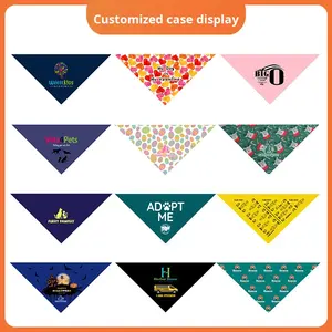 Cetak kustom kanvas hewan peliharaan warna Solid poliester segitiga Bandana gaya Ins anjing kucing Bib besar polos dasi kupu-kupu grosir - Product Image 4