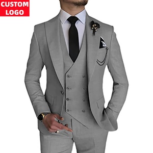 Traje <span class=keywords><strong>de</strong></span> Tres Piezas Personalizado para Hombre, Talla Grande, Corte Entallado, Estilo Casual <span class=keywords><strong>de</strong></span> Negocios, Formal, para Bodas y Banquetes - Product Image 2