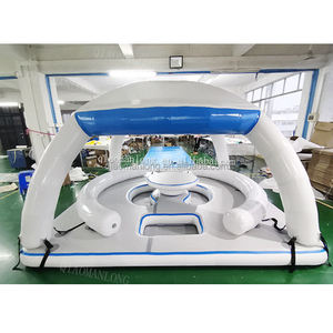 Île flottante gonflable durable abordable d'usine de la Chine, quai de flotteur avec l'auvent, hamacs flottants <span class=keywords><strong>pour</strong></span> les loisirs aquatiques - Product Image 5