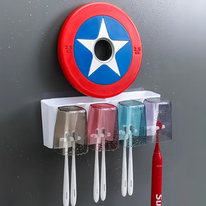 <span class=keywords><strong>Set</strong></span> da <span class=keywords><strong>Bagno</strong></span> Multifunzionale a Due Pezzi: Portaspazzolini da Parete in <span class=keywords><strong>Plastica</strong></span> e Dispenser per Dentifricio - Product Image 4