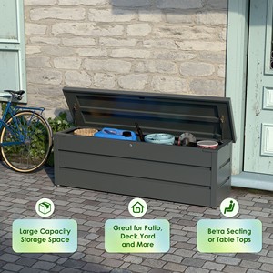 <span class=keywords><strong>Coffre</strong></span> <span class=keywords><strong>de</strong></span> rangement extérieur en acier galvanisé sur mesure 1580*640*620mm, étanche, verrouillable, durable, moderne, facile à assembler - Product Image 3